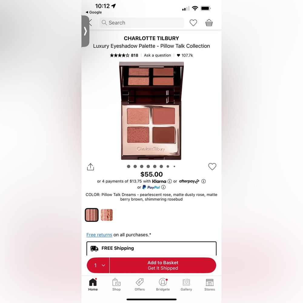 Charlotte Tilbury Luxury Eyeshadow Palette